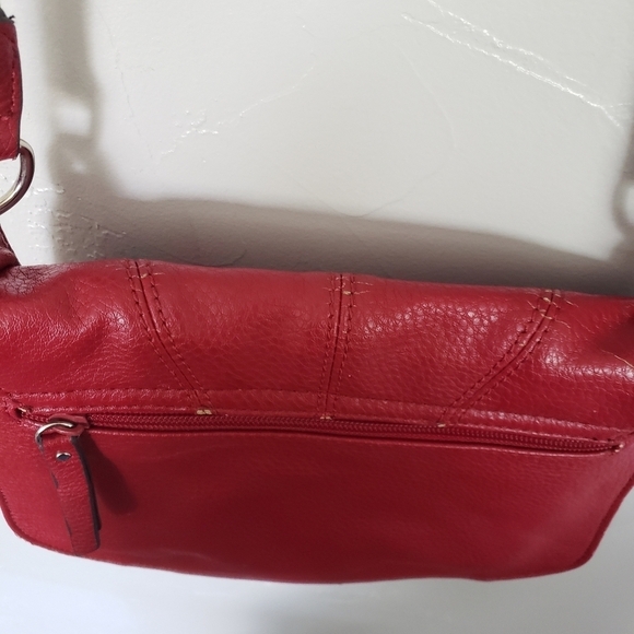 Nicole Miller Red Crossbody Bag Purse Flap Pocket Magnet Closure - Picture 7 of 10